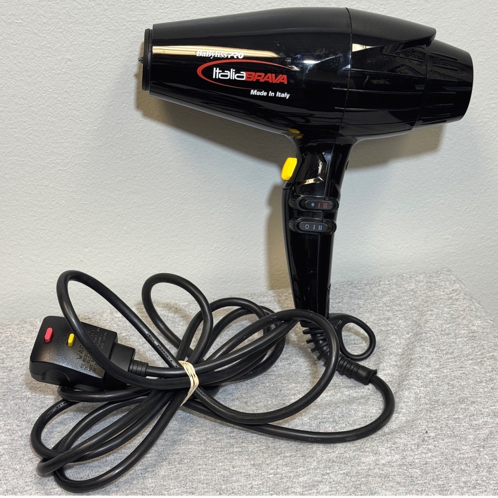 BABYLISS PRO ItaliaBrava Hair Dryer Professional Black 2000W Turbo Boost Italy